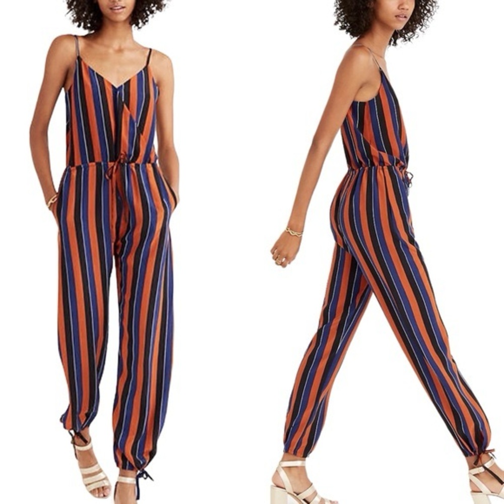 Madewell x No. 6 Silk Playa Striped Cami Jumpsuit As Seen on Daisy Ridley